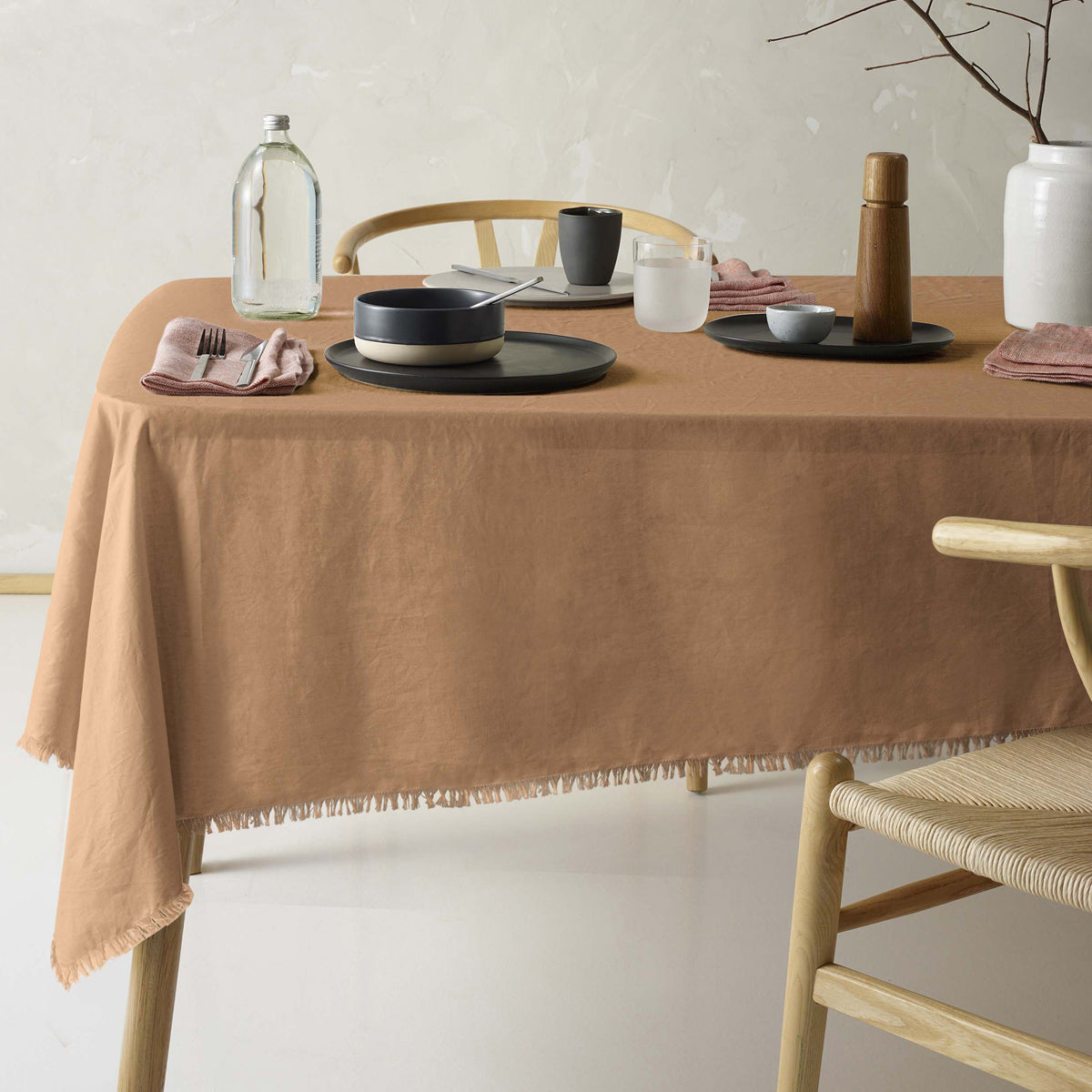 Vintage Design Homewares Gypsy Terracotta Linen Cotton Tablecloth