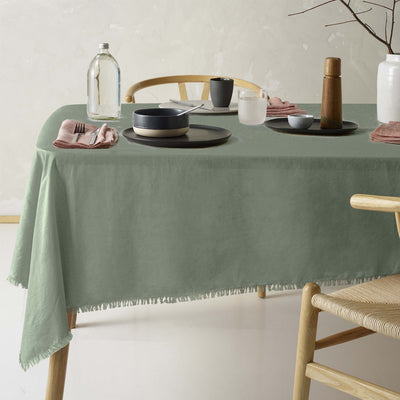 Vintage Design Homewares Gypsy Green Fringed Tablecloth