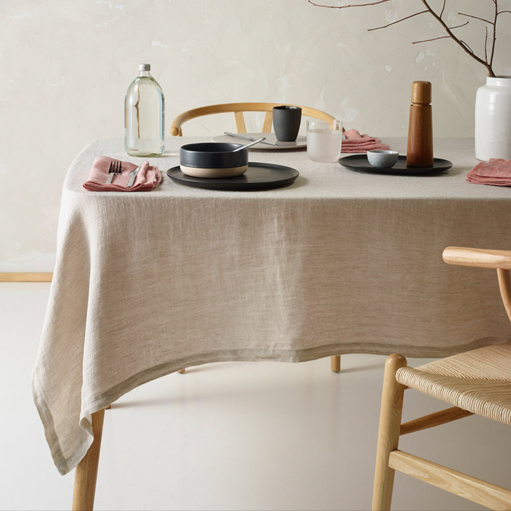 Vintage Design Homewares Helm Natural Washed Linen Cotton Tablecloth