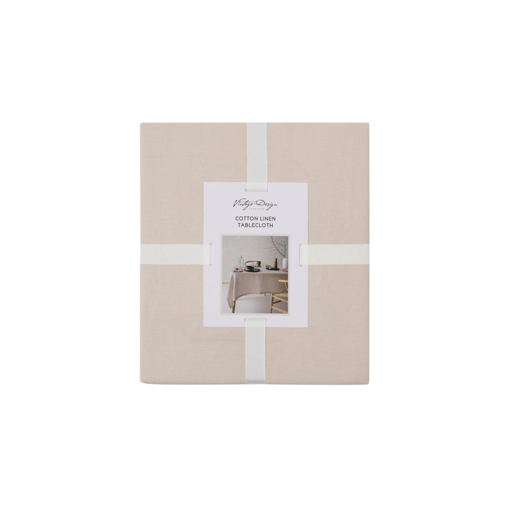 Vintage Design Homewares Helm Natural Washed Linen Cotton Tablecloth