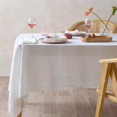 Vintage Design Homewares Helm White Washed Linen Cotton Tablecloth