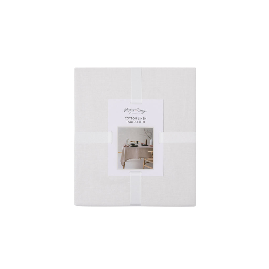 Vintage Design Homewares Helm White Washed Linen Cotton Tablecloth