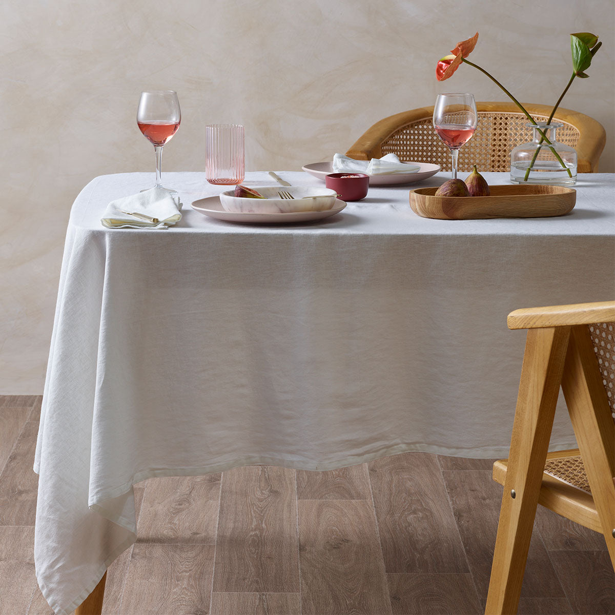 Vintage Design Homewares White Washed Linen Cotton Tablecloth
