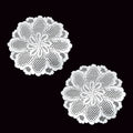 Blossom White Lace Table Doilies, Set of 2, 36 cm
