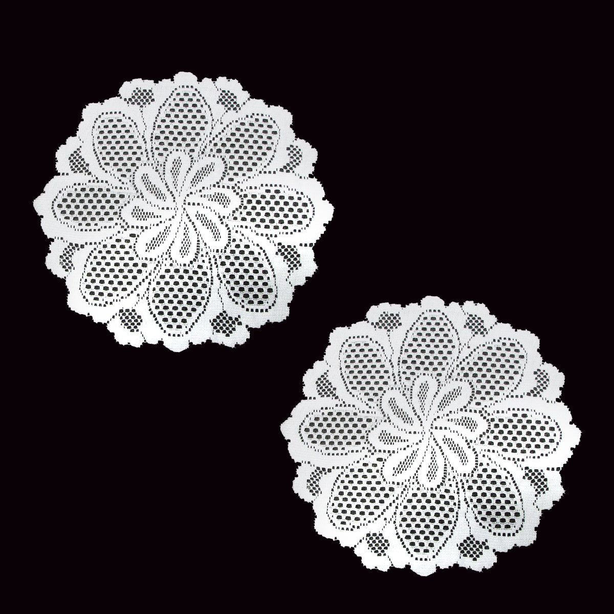 Blossom White Lace Table Doilies, Set of 2, 36 cm
