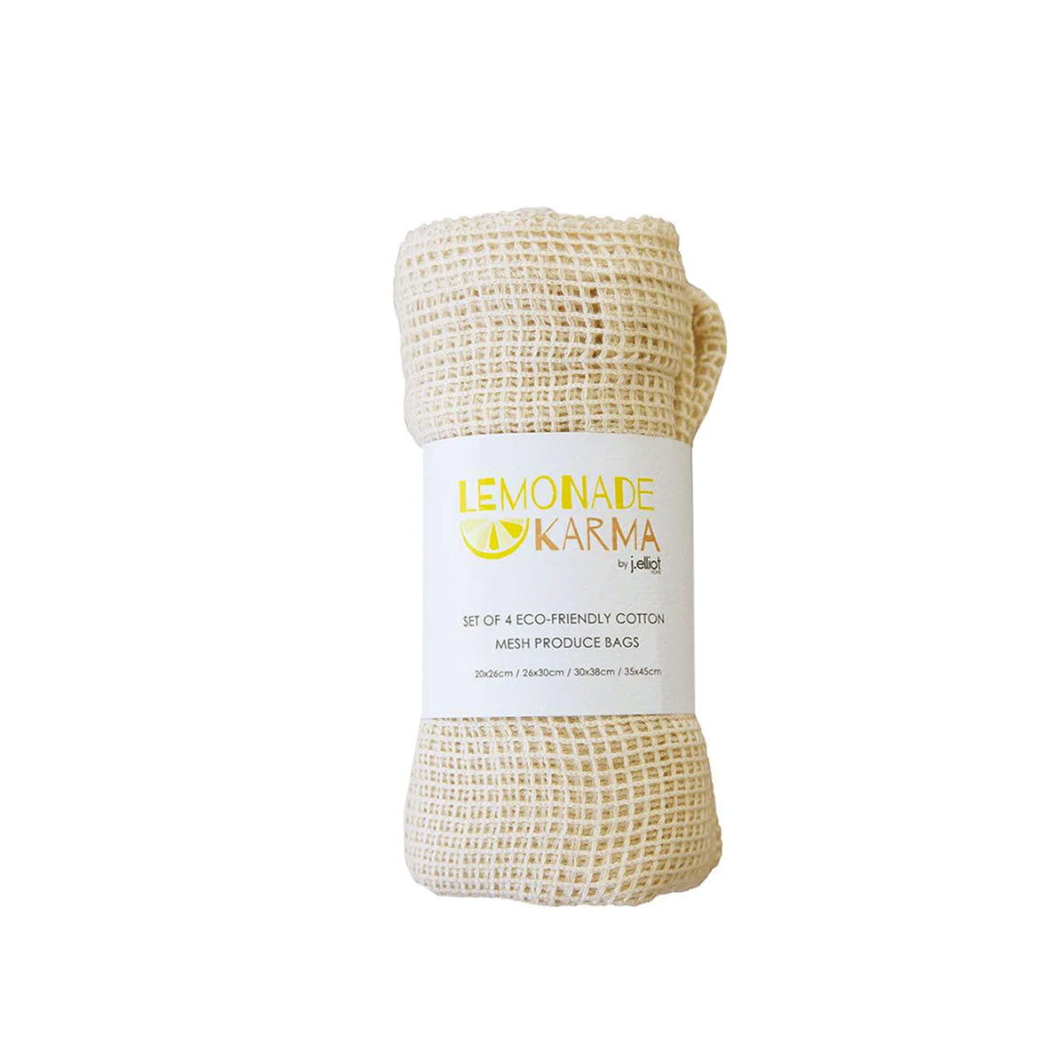 J Elliot Home Lemonade Karma Set of 4 Cotton Eco-Friendly Natural
