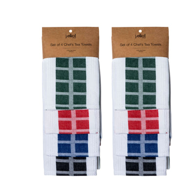 J.Elliot Home Set of 8 Chef's Waffle Cotton Kitchen Tea Towels 50 x
