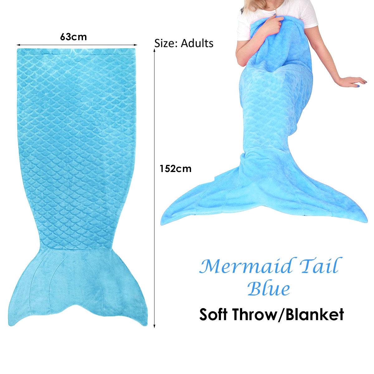 Soft Tail Blanket Throw, 63 x 152 cm