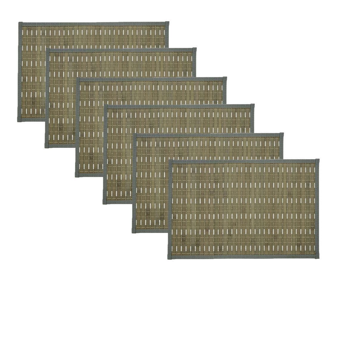 Streak Bamboo Table Placemats, Set of 6, 30 x 45 cm