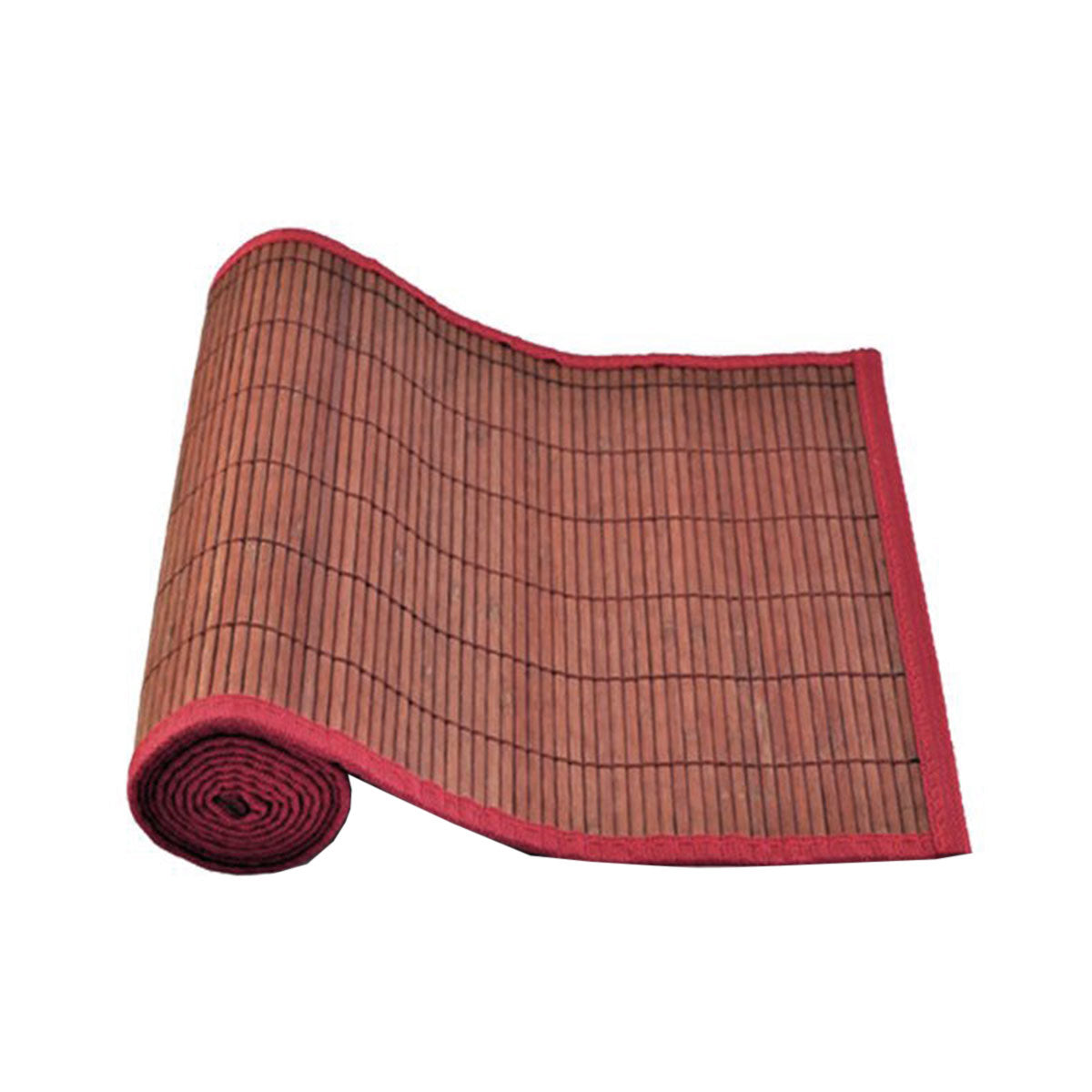 Narrow Slat Bamboo Table Runner, 140 x 33 cm, Ruby