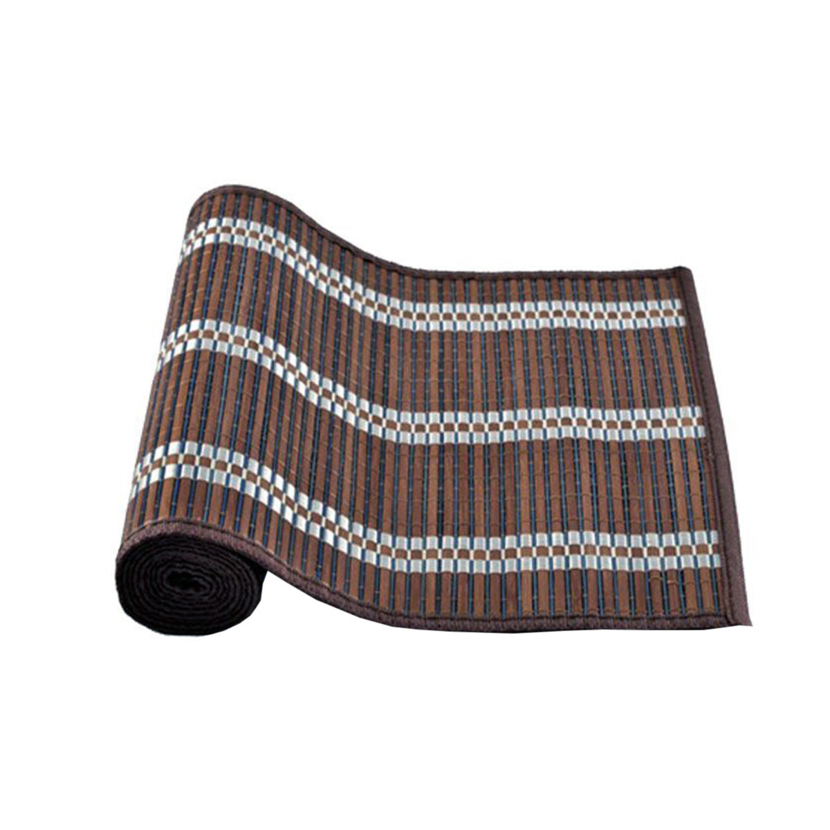 Victoria Bamboo Table Runner, 140 x 33 cm, Dark Brown Silver
