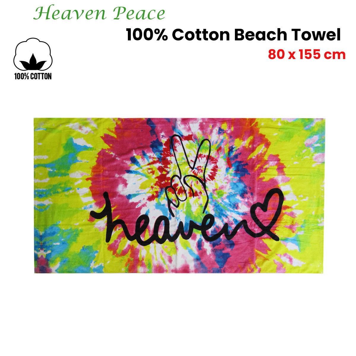 Heaven Peace 100% Cotton Beach Towel 80 X 155 cm
