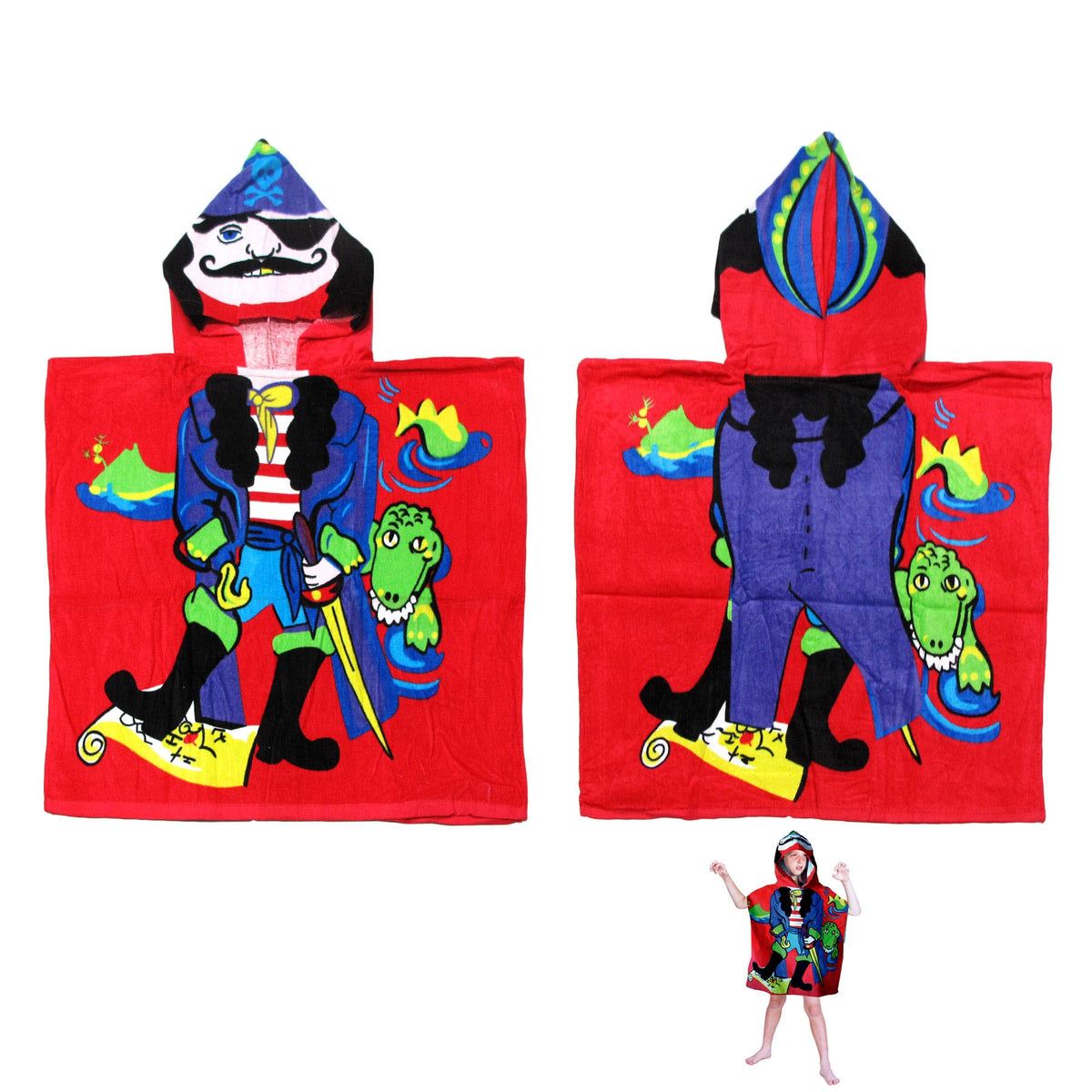 Cute Kids Cotton Hooded Towel Poncho 60 x 120 cm