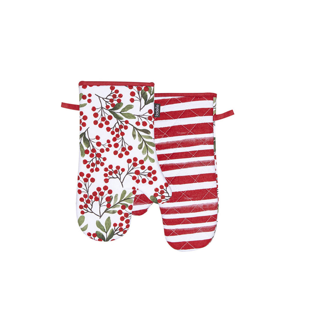 Ladelle Berry Christmas Set of 2 Oven Mitts 18 x 33 cm