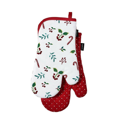 Ladelle Joyful Red Quilted Oven Mitts, Set of 2, 18 x 33 cm