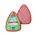 Ladelle Joyful Stripe Red Quilted Pot Mitts, Set of 2, 17 x 24 cm