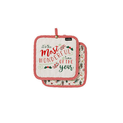 Ladelle Wonderful Quilted Pot Holders, Set of 2, 21 x 21 cm