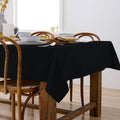 Ladelle Base Black Linen Look 100% Cotton Tablecloth cm