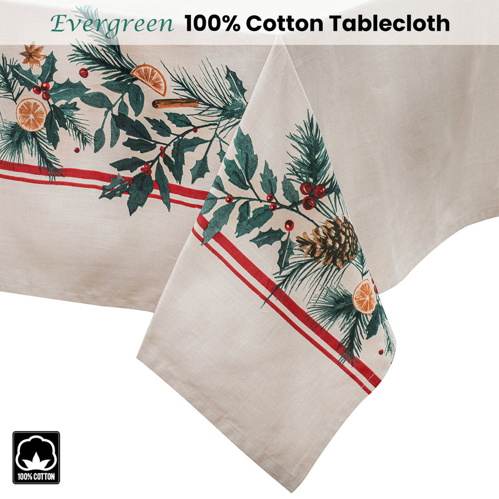 Ladelle 100% Cotton Evergreen Festive Christmas Holiday