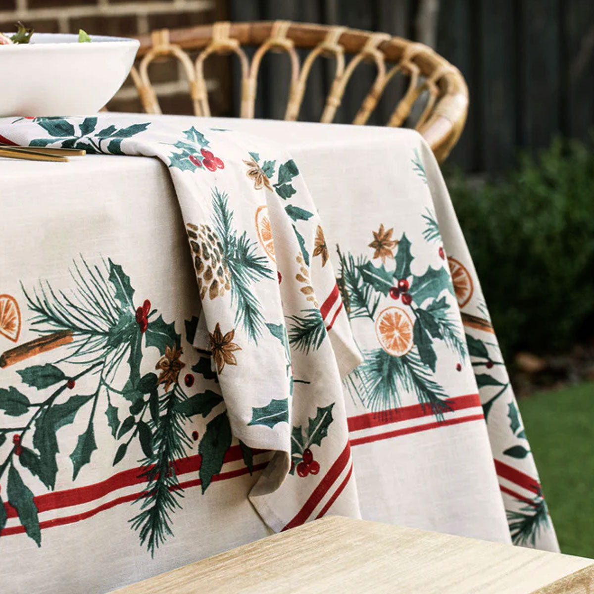 Ladelle 100% Cotton Evergreen Festive Christmas Holiday