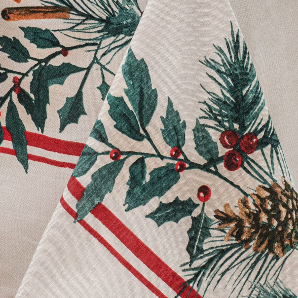 Ladelle 100% Cotton Evergreen Festive Christmas Holiday