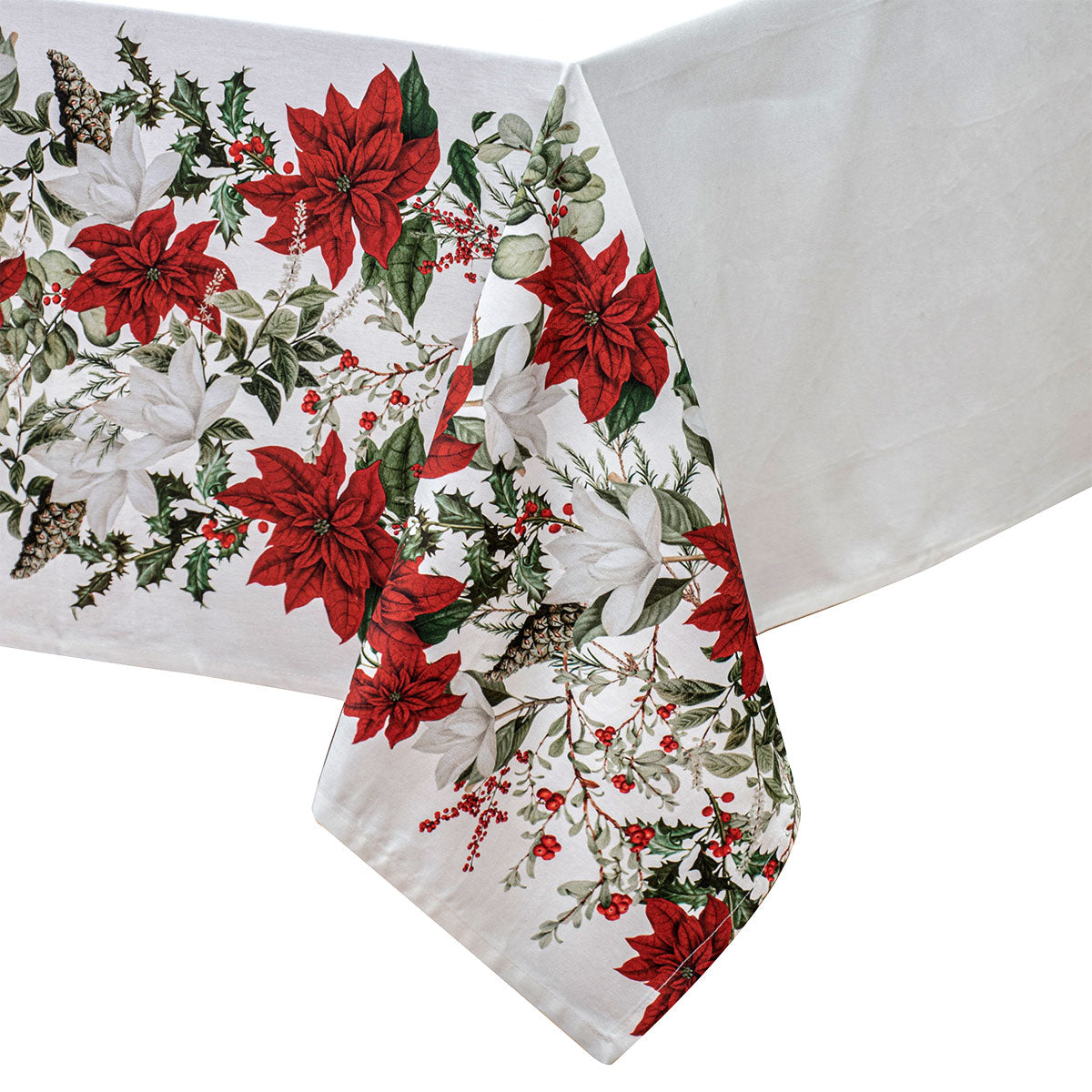 100% Cotton Ashdene Poinsettia Festive Christmas Holiday