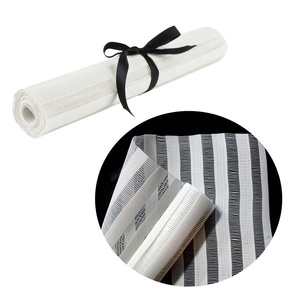 Ladelle Cairo Ivory Vinyl Table Runner, 30 x 155 cm