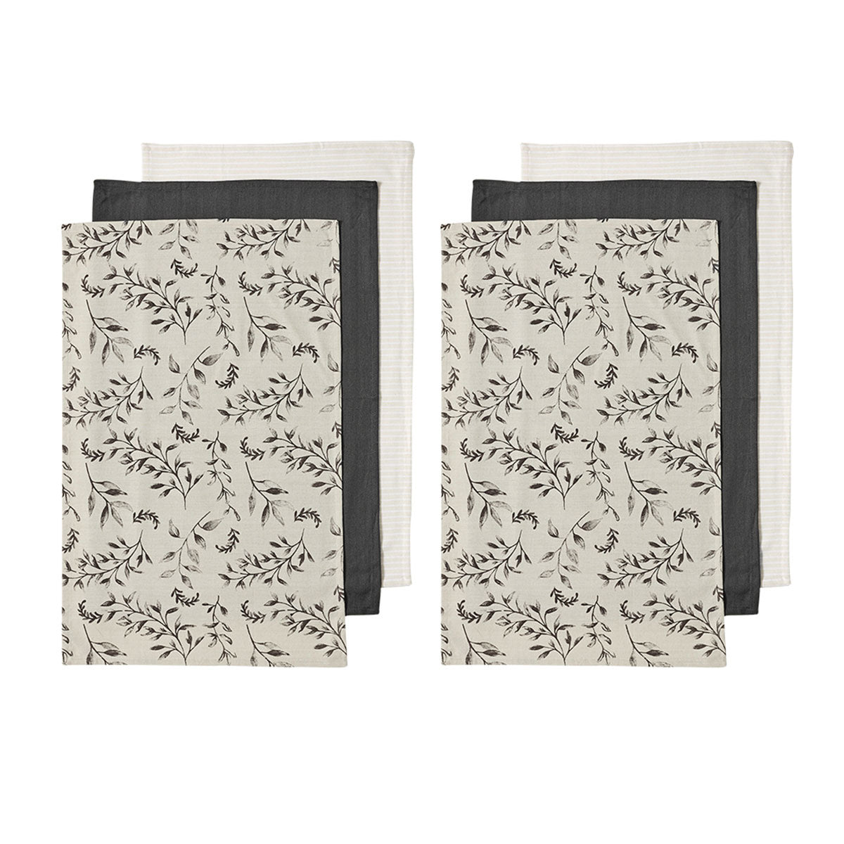 Ladelle Grown Ivy Set of 6 Cotton Kitchen Towels
