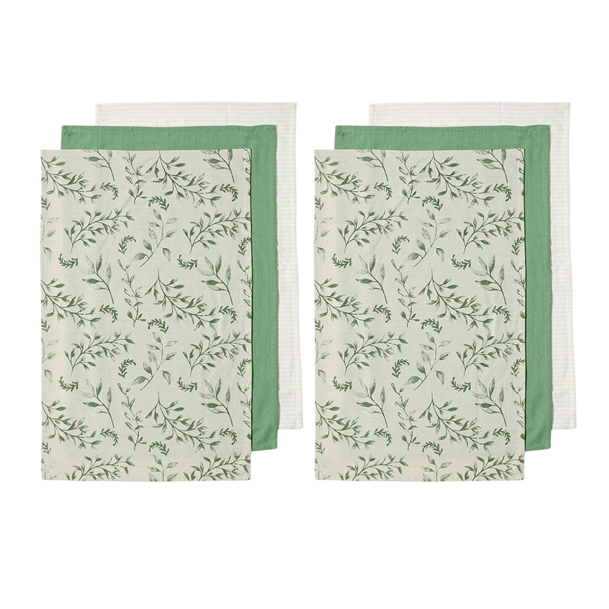 Ladelle Grown Ivy Set of 6 Cotton Kitchen Towels