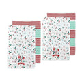 Ladelle Joyful Holly Jolly Christmas Set of 4 Cotton Kitchen Towels