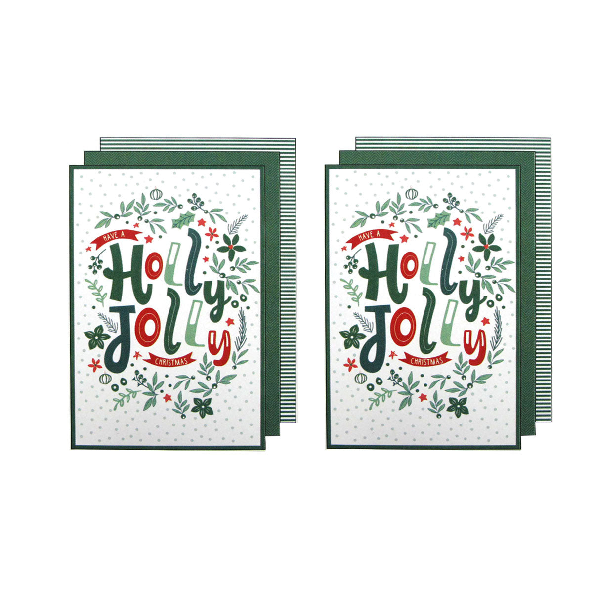 Ladelle Joyful Jolly Christmas Set of 6 Cotton Kitchen Towels