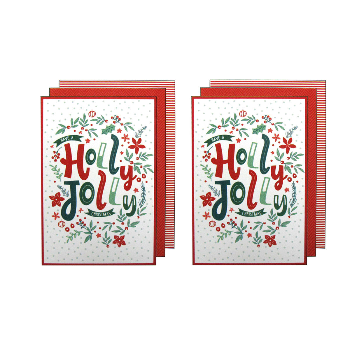 Ladelle Joyful Jolly Christmas Set of 6 Cotton Kitchen Towels