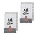 Ladelle Revive Plants Set of 4 Cotton Kitchen Towels Pot