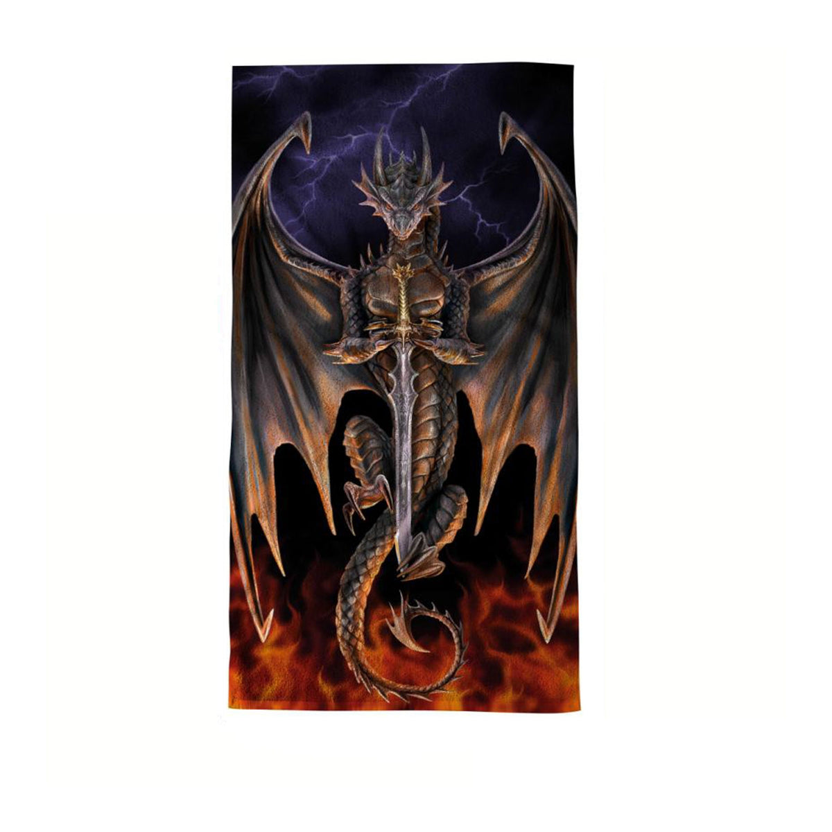 Anne Stokes Dragon Warrior Beach Towel 75 X 150 cm