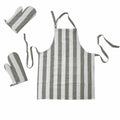 Rans Alfresco Stripe Cotton Apron and Oven Glove Set of 3