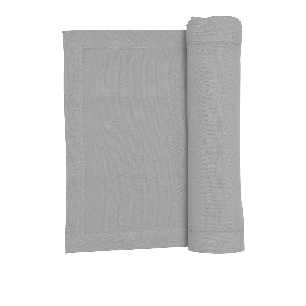 Rans Hemstitch Cotton Table Runner, 33 x 180 cm, Grey