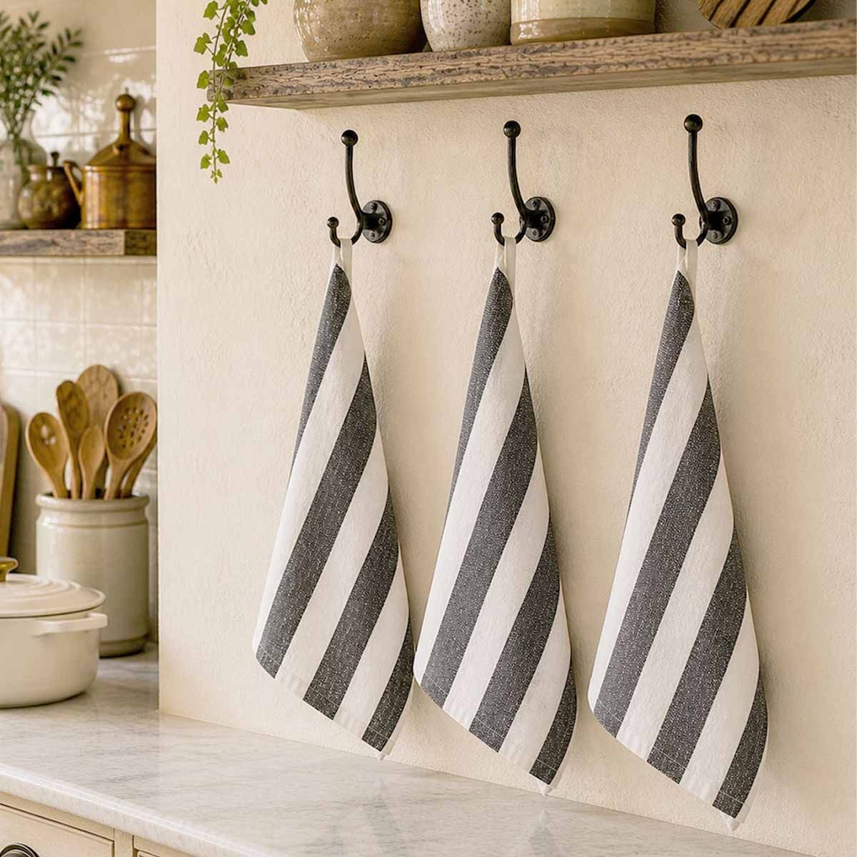 Rans Alfresco Stripes Cotton Set of 3 Tea Towels 45 x 65 cm