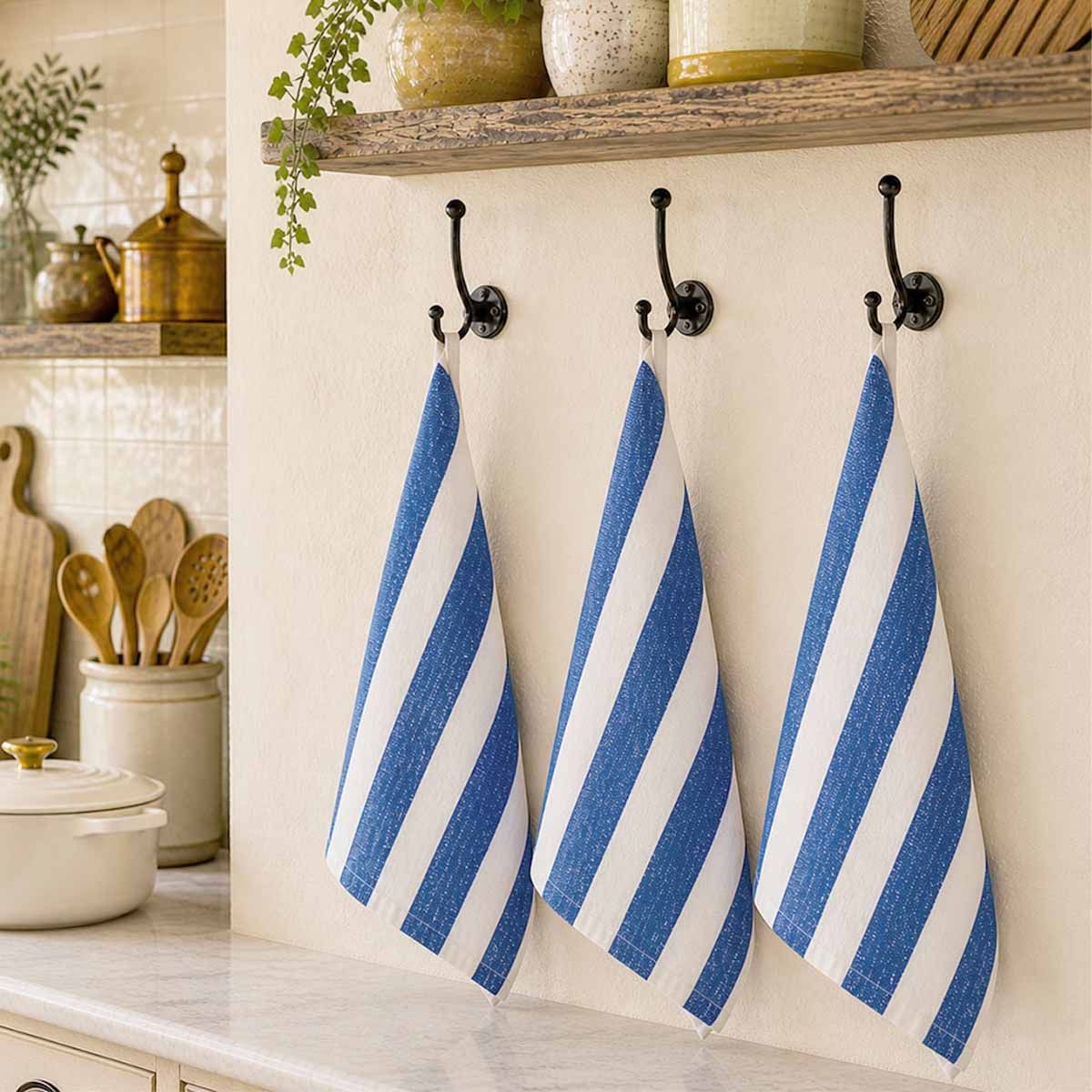 Rans Alfresco Stripes Cotton Set of 3 Tea Towels 45 x 65 cm
