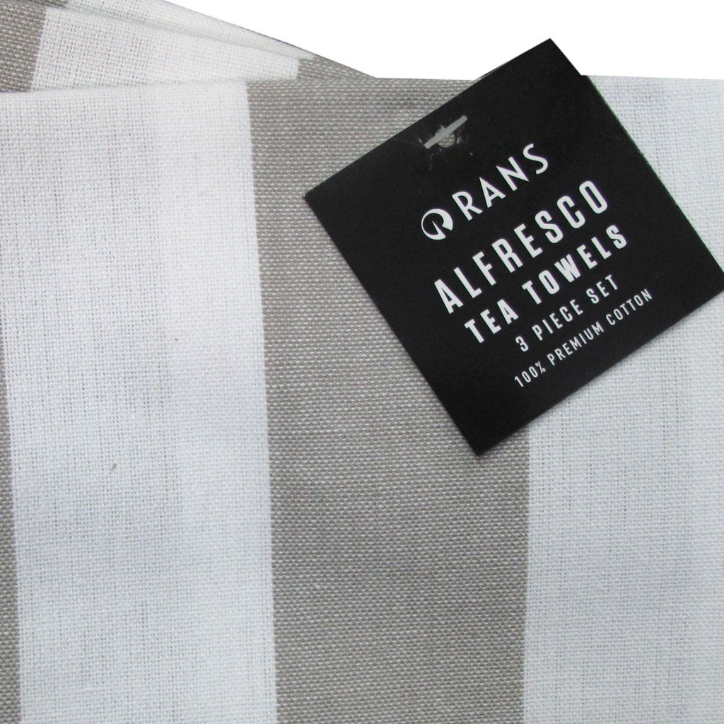 Rans Alfresco Stripes Cotton Set of 3 Tea Towels 45 x 65 cm