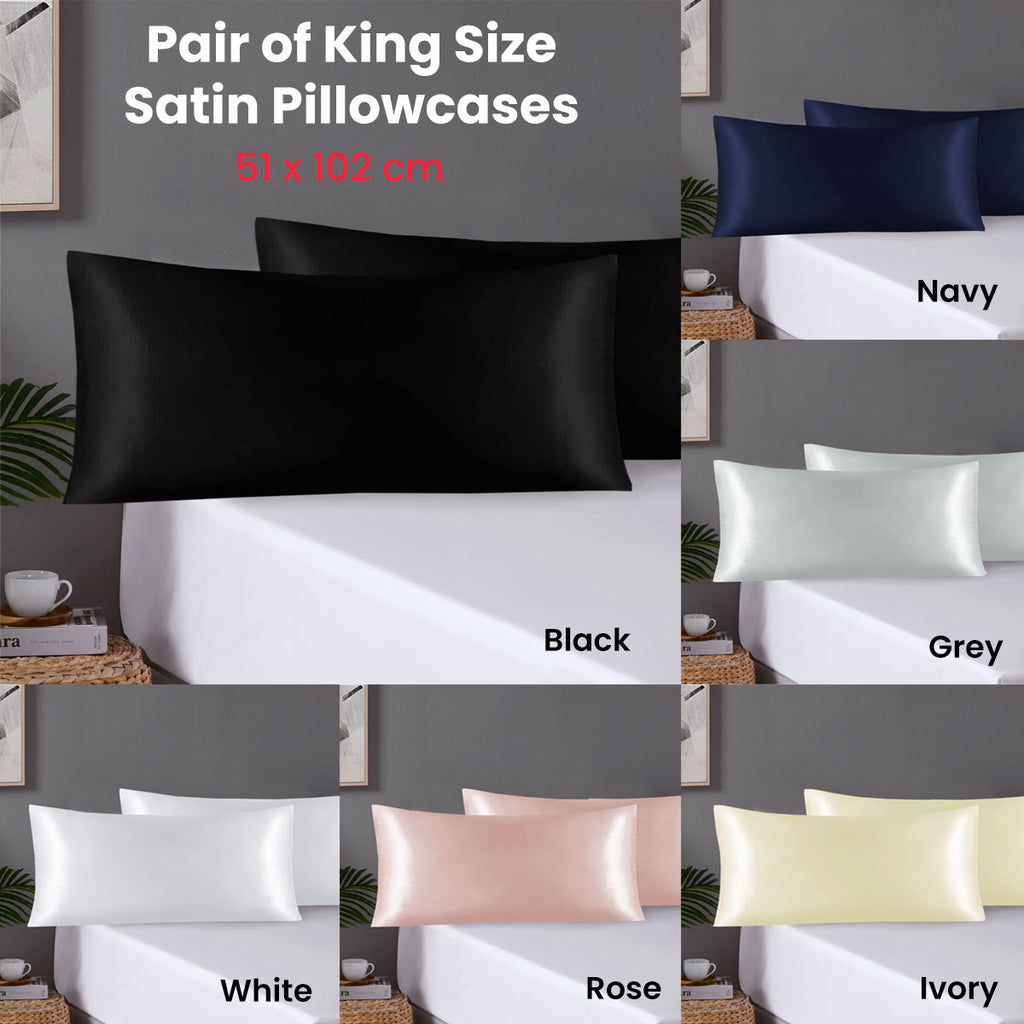 Polyester Satin Pillowcase Pair with Envelope Closure