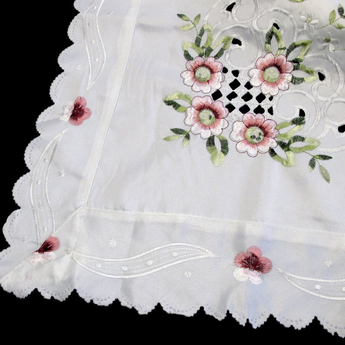 Anya Flowers Embroidered Cutout Tablecloth, 152 x 228 cm