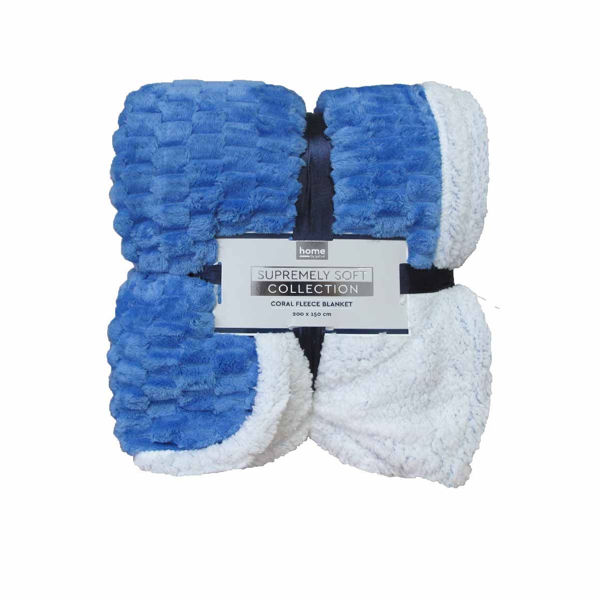 Atlas Coral Fleece Throw and Single Blanket, 150 x 200 cm