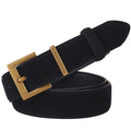 Women's Genuine Suede Leather Belt Classic Pin Buckle Cowhide Belts