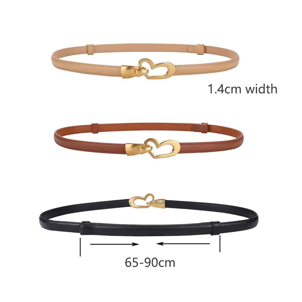 Women's Genuine Leather Thin Adjustable Waist Belt