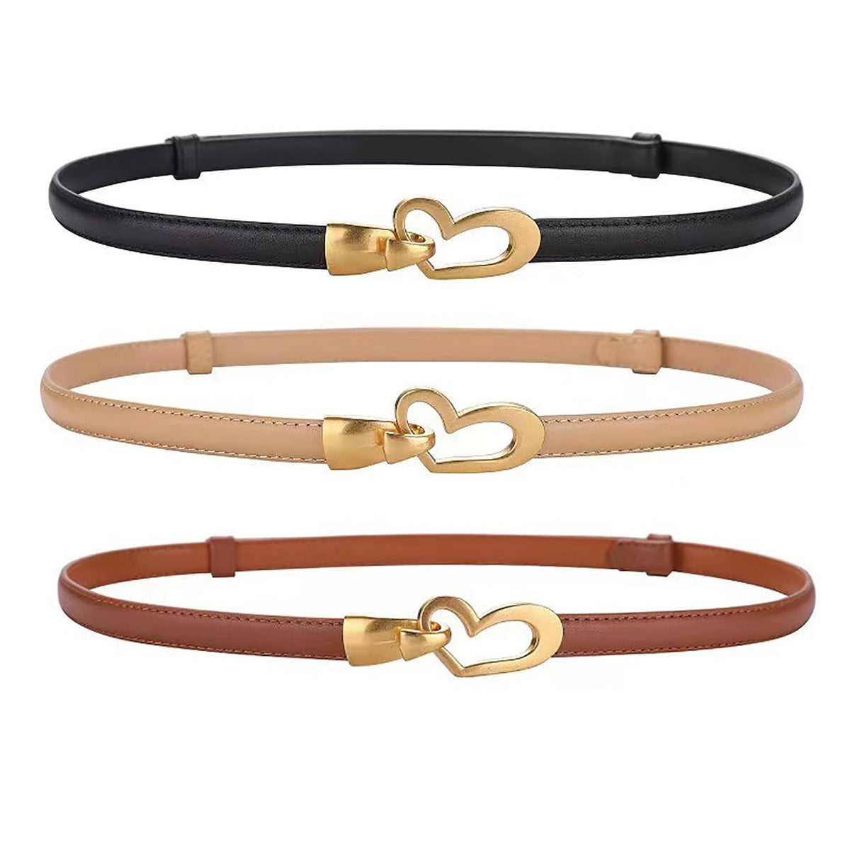 Women's Genuine Leather Thin Adjustable Waist Belt