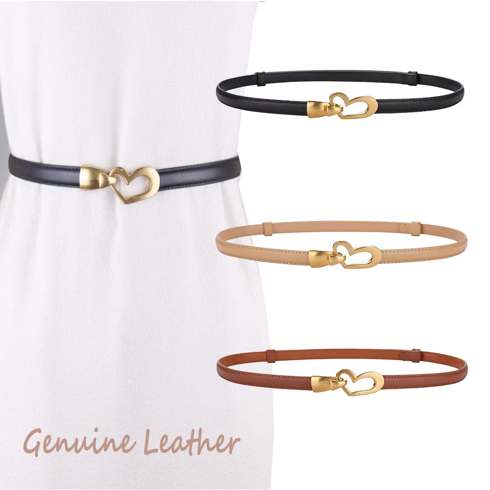 Women's Genuine Leather Thin Adjustable Waist Belt