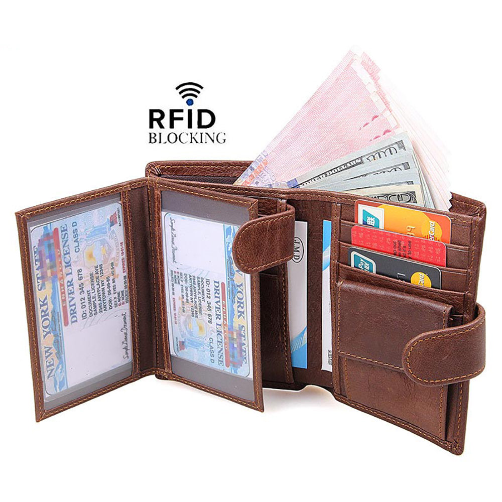 Genuine leather men wallets High-quality Multi card short wallet