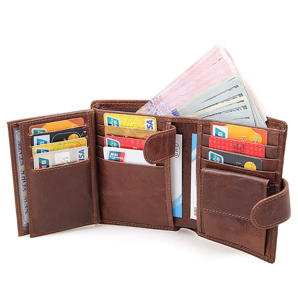 Genuine leather men wallets High-quality Multi card short wallet