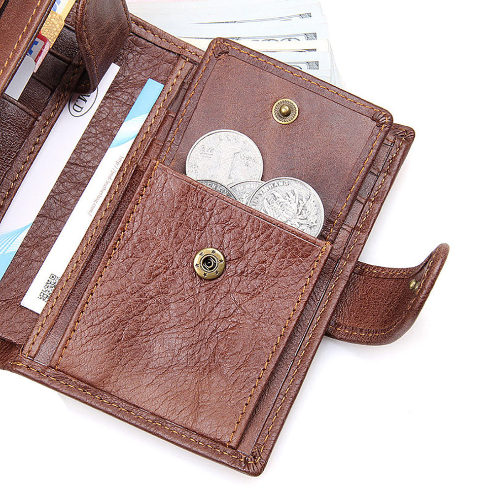Genuine leather men wallets High-quality Multi card short wallet