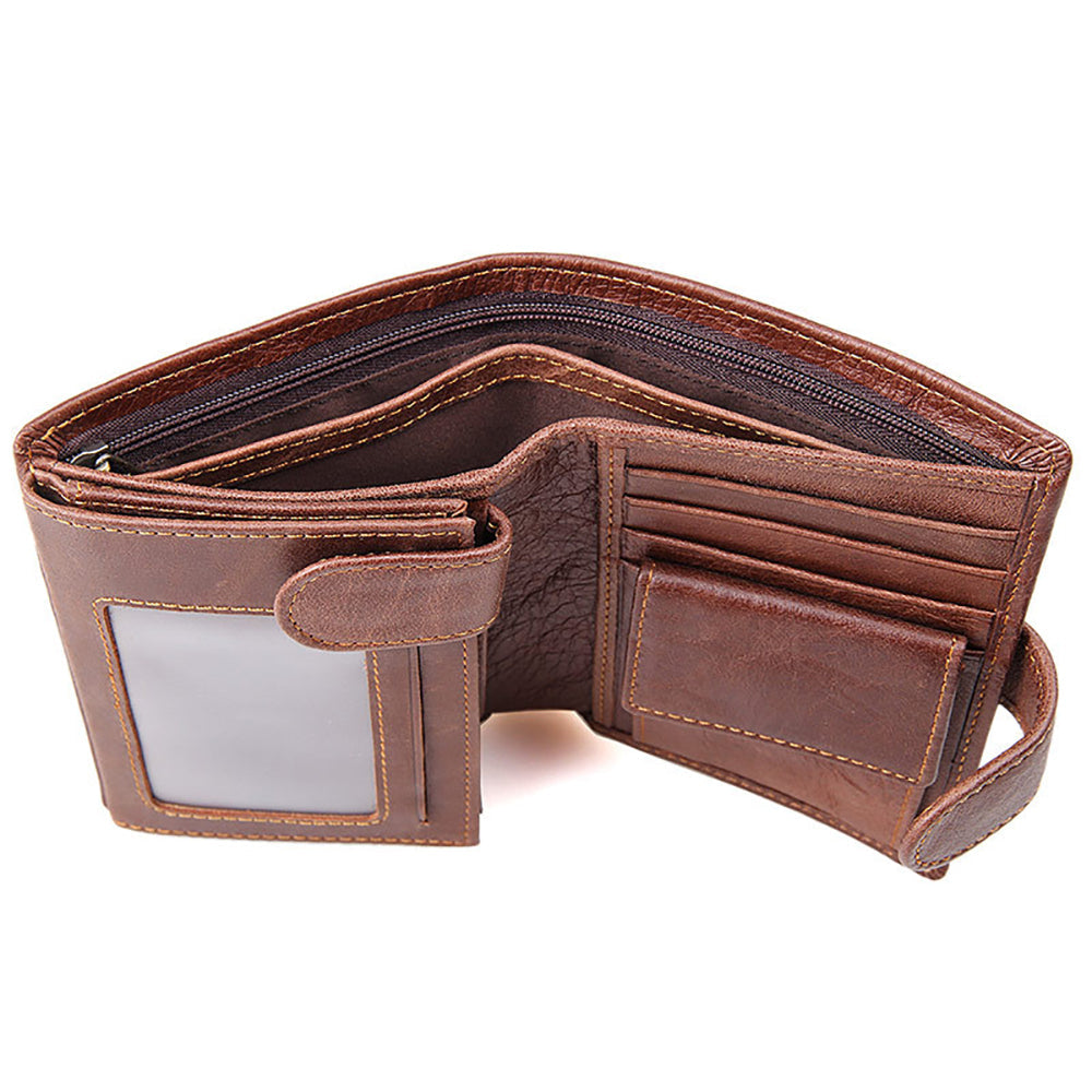 Genuine leather men wallets High-quality Multi card short wallet